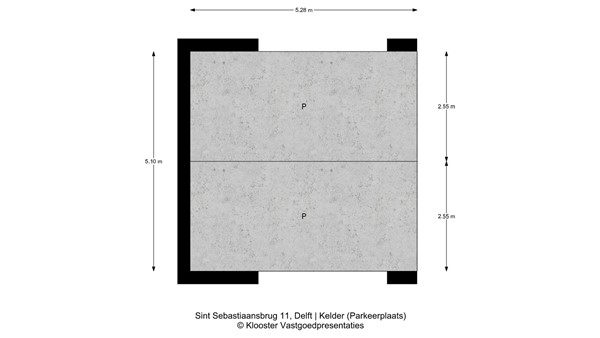 Plattegrond - Sint Sebastiaansbrug 11, 2611 DN Delft - Kelder (Parkeerplaats).jpg